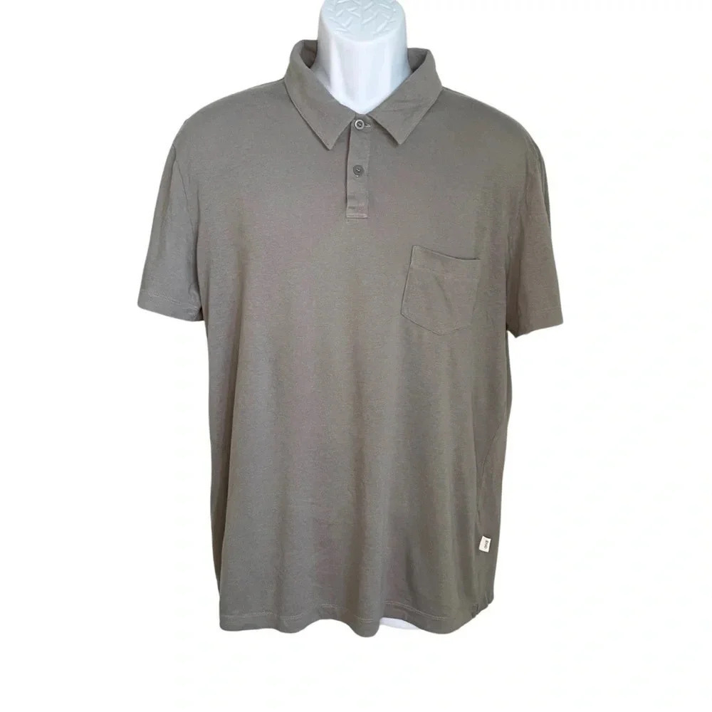 ONIA Gray Button Polo Shirt with Collar and Pocket - Size Medium